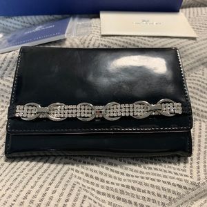 Brand new in box! Black patent leather Swarovski Wallet